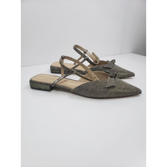 White House Black Market Sparkle Closed Toe Flats in Bronze - Size 10 - Picture 3 of 8